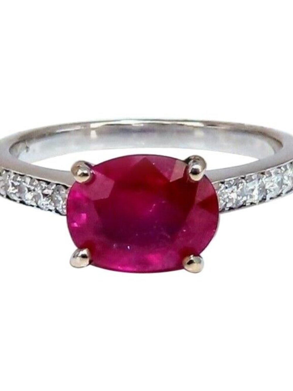 GIA Certified 3.06ct red natural ruby diamonds ring 14 Karat*